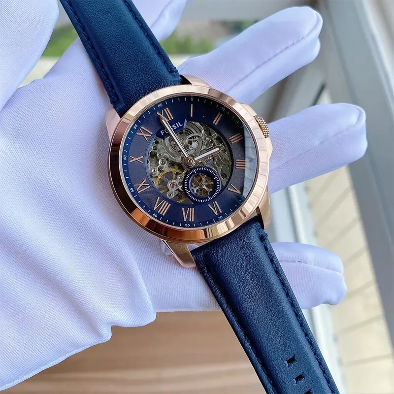 Fossil Grant Automatic Black Skeleton Dial Men's Watch- ME3054